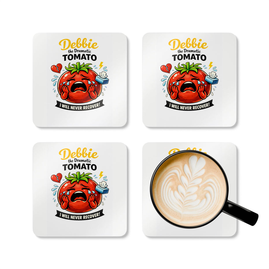 Debbie the Dramatic Tomato | Funny Vegetable Coaster Set