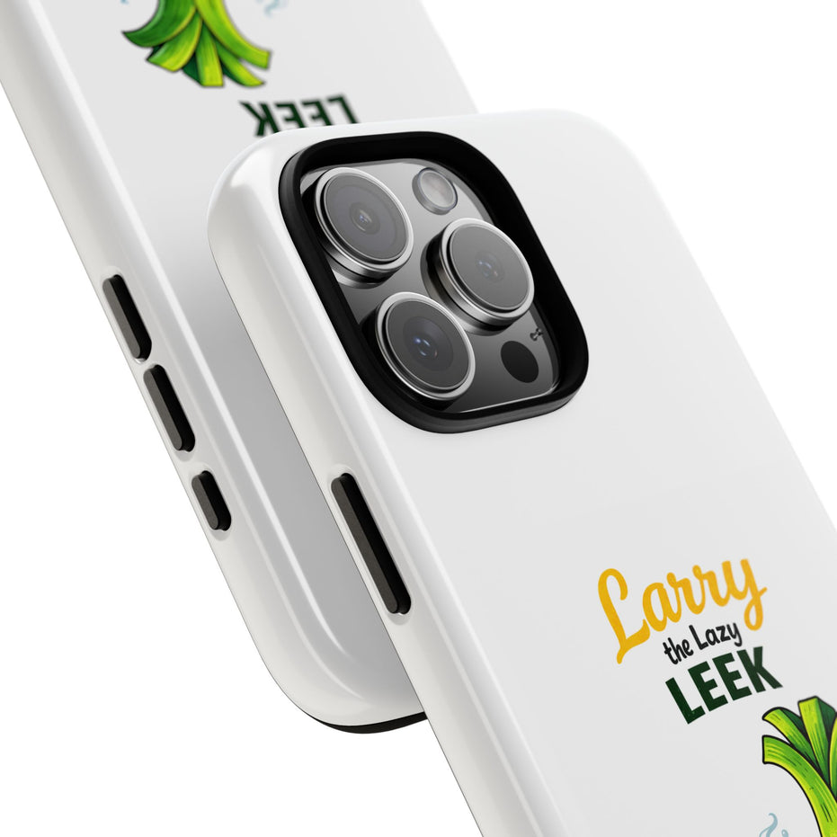 Cute 'Larry the Lazy Leek' Phone Case – Funny Vegetable Cartoon Tough Case, "Not Today"