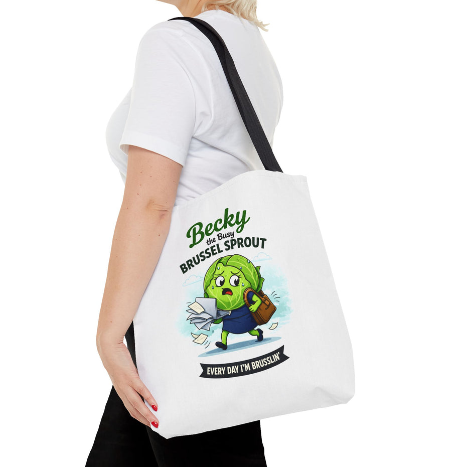 Becky the Busy Brussel Sprout | Funny Vegetable Tote Bag