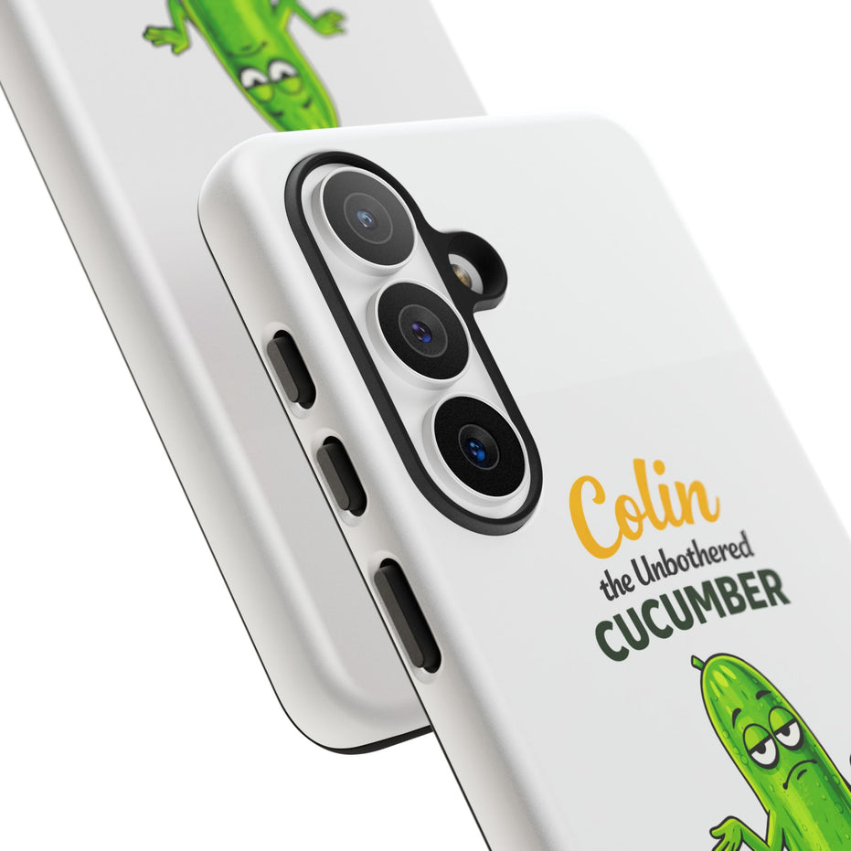 Colin the Unbothered Cucumber Phone Case — “I Don’t Care” Funny Cute Protective Case