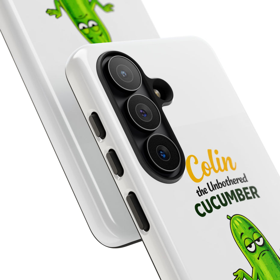 Colin the Unbothered Cucumber Phone Case — “I Don’t Care” Funny Cute Protective Case