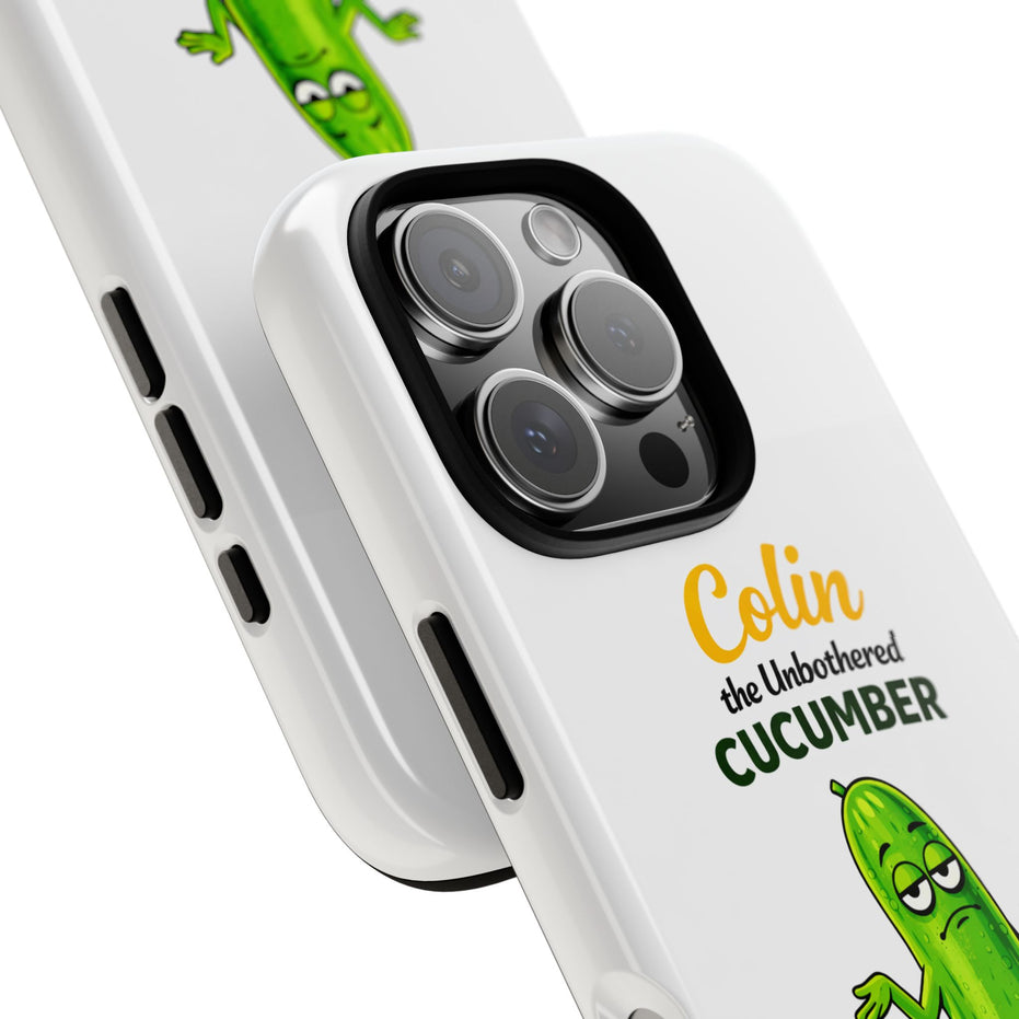 Colin the Unbothered Cucumber Phone Case — “I Don’t Care” Funny Cute Protective Case