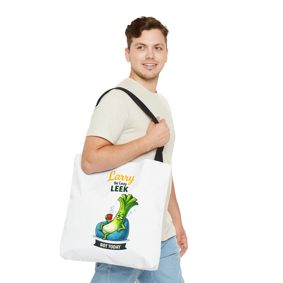 Larry the Lazy Leek | Funny Vegetable Tote Bag