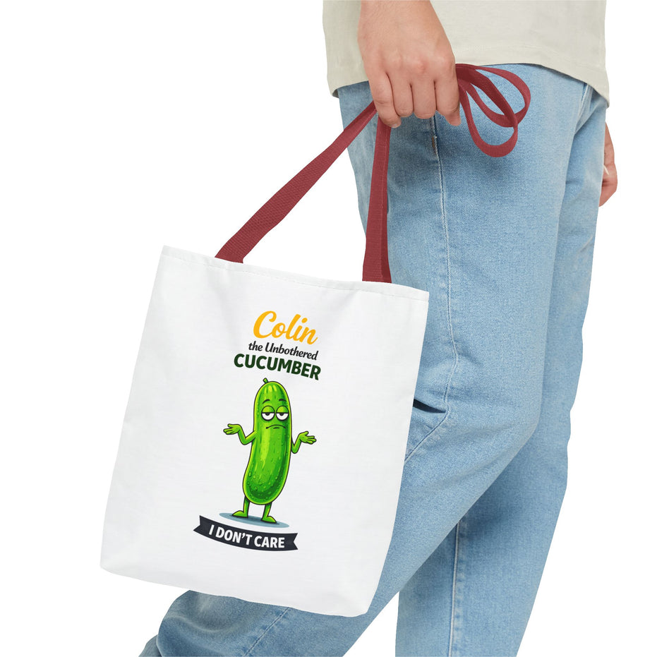 Colin the Unbothered Cucumber | Funny Vegetable Tote Bag
