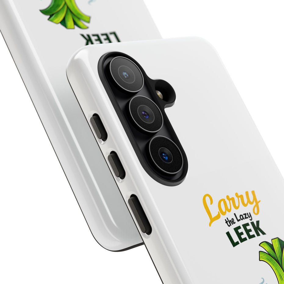 Cute 'Larry the Lazy Leek' Phone Case – Funny Vegetable Cartoon Tough Case, "Not Today"