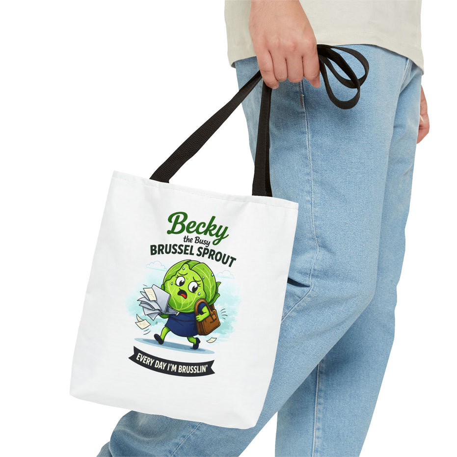 Becky the Busy Brussel Sprout | Funny Vegetable Tote Bag