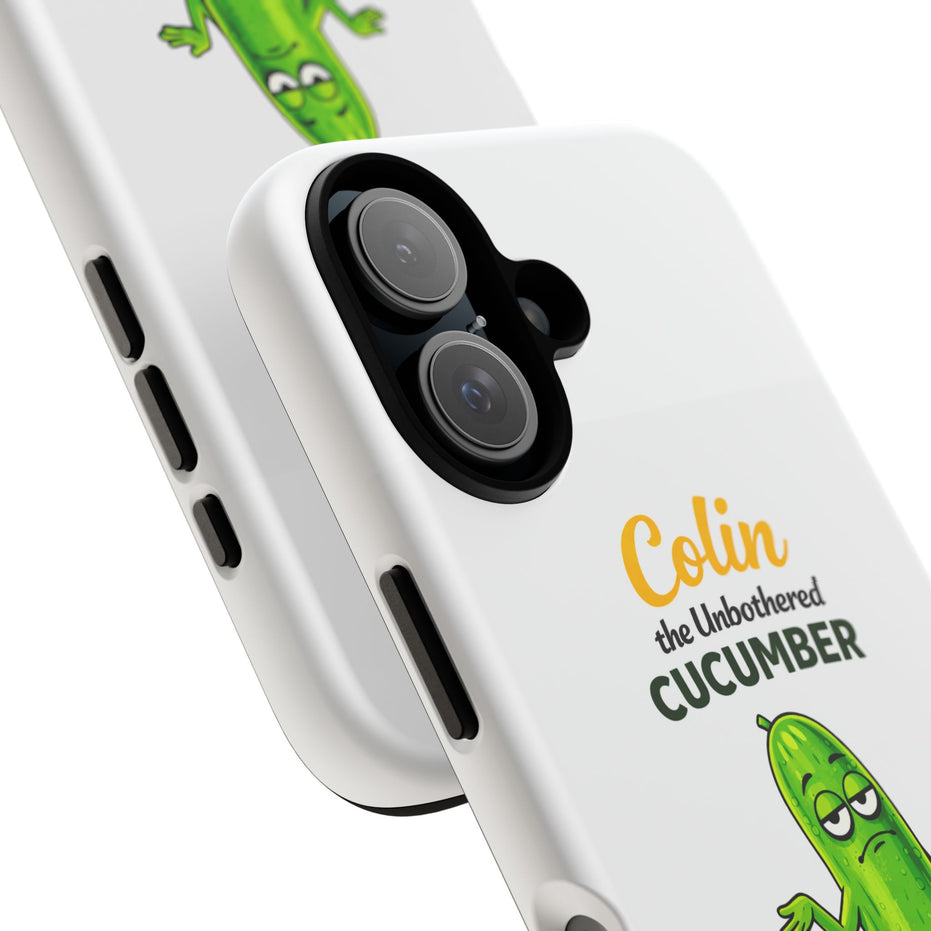 Colin the Unbothered Cucumber Phone Case — “I Don’t Care” Funny Cute Protective Case