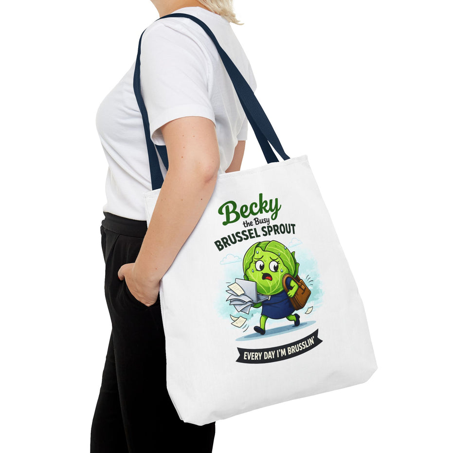 Becky the Busy Brussel Sprout | Funny Vegetable Tote Bag