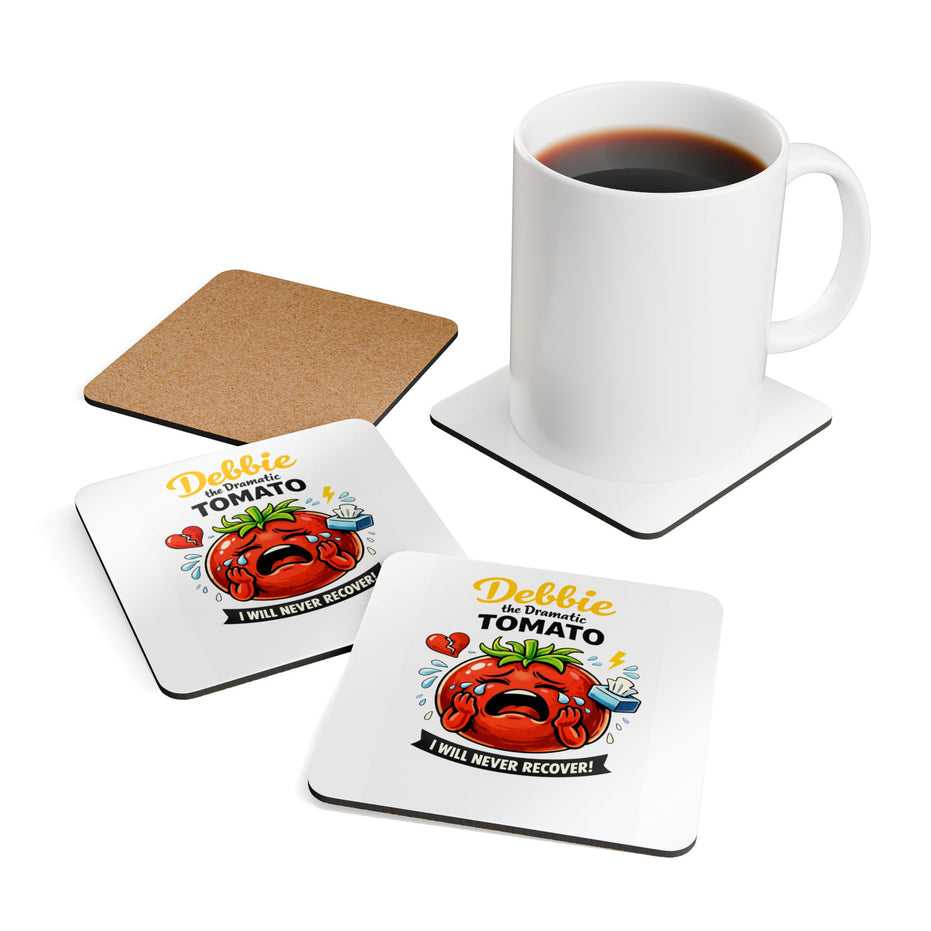 Debbie the Dramatic Tomato | Funny Vegetable Coaster Set