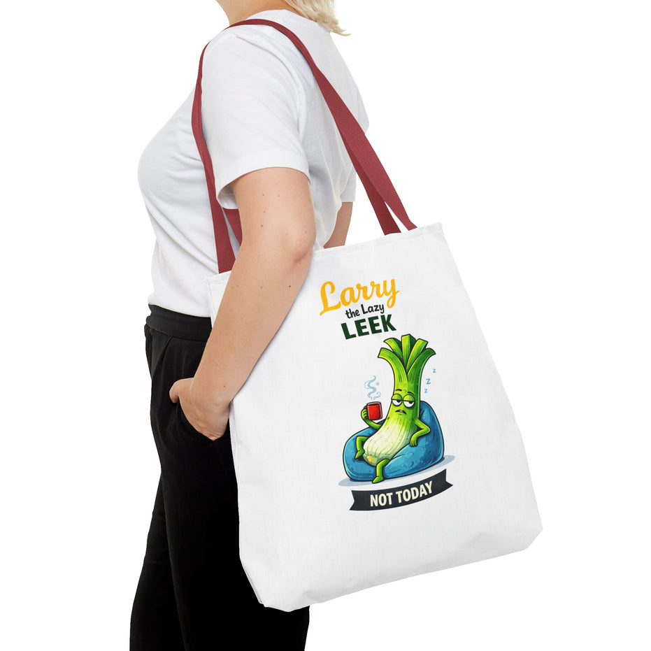 Larry the Lazy Leek | Funny Vegetable Tote Bag