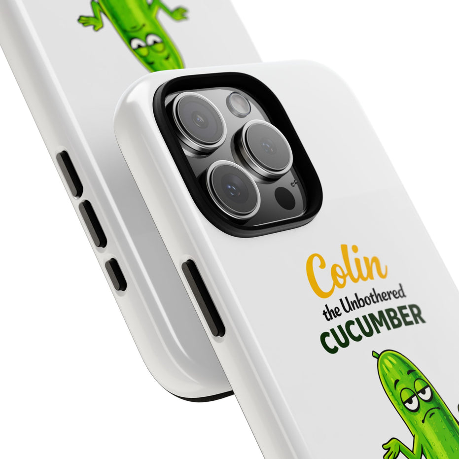 Colin the Unbothered Cucumber Phone Case — “I Don’t Care” Funny Cute Protective Case
