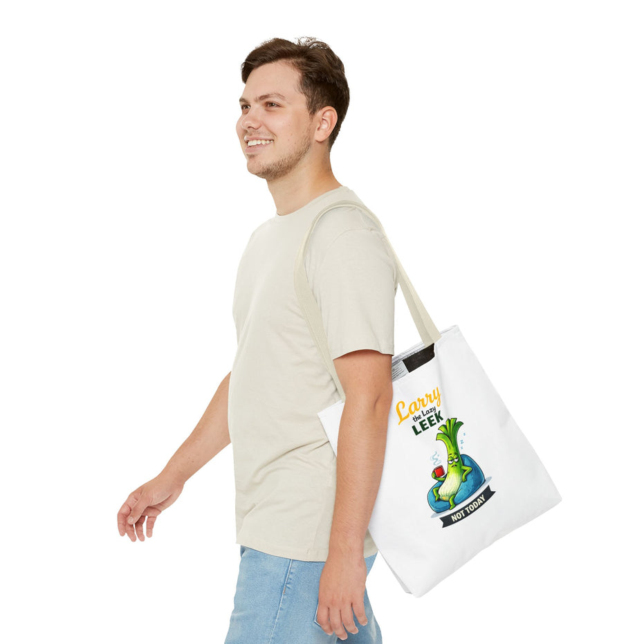 Larry the Lazy Leek | Funny Vegetable Tote Bag