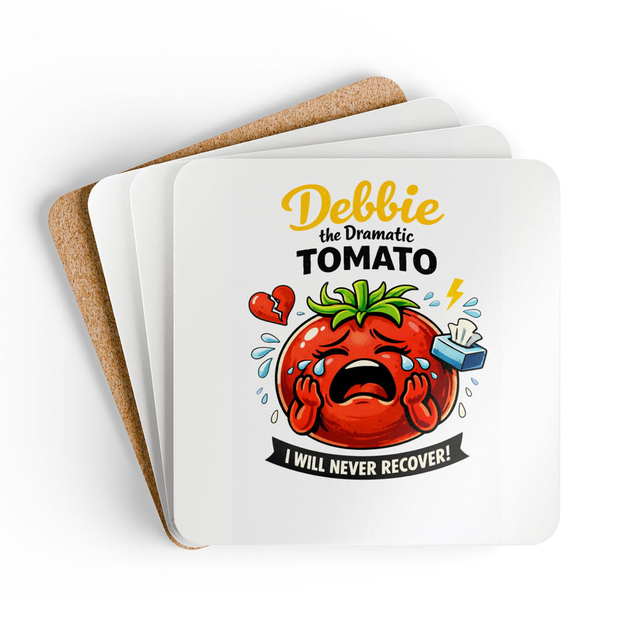 Debbie the Dramatic Tomato | Funny Vegetable Coaster Set