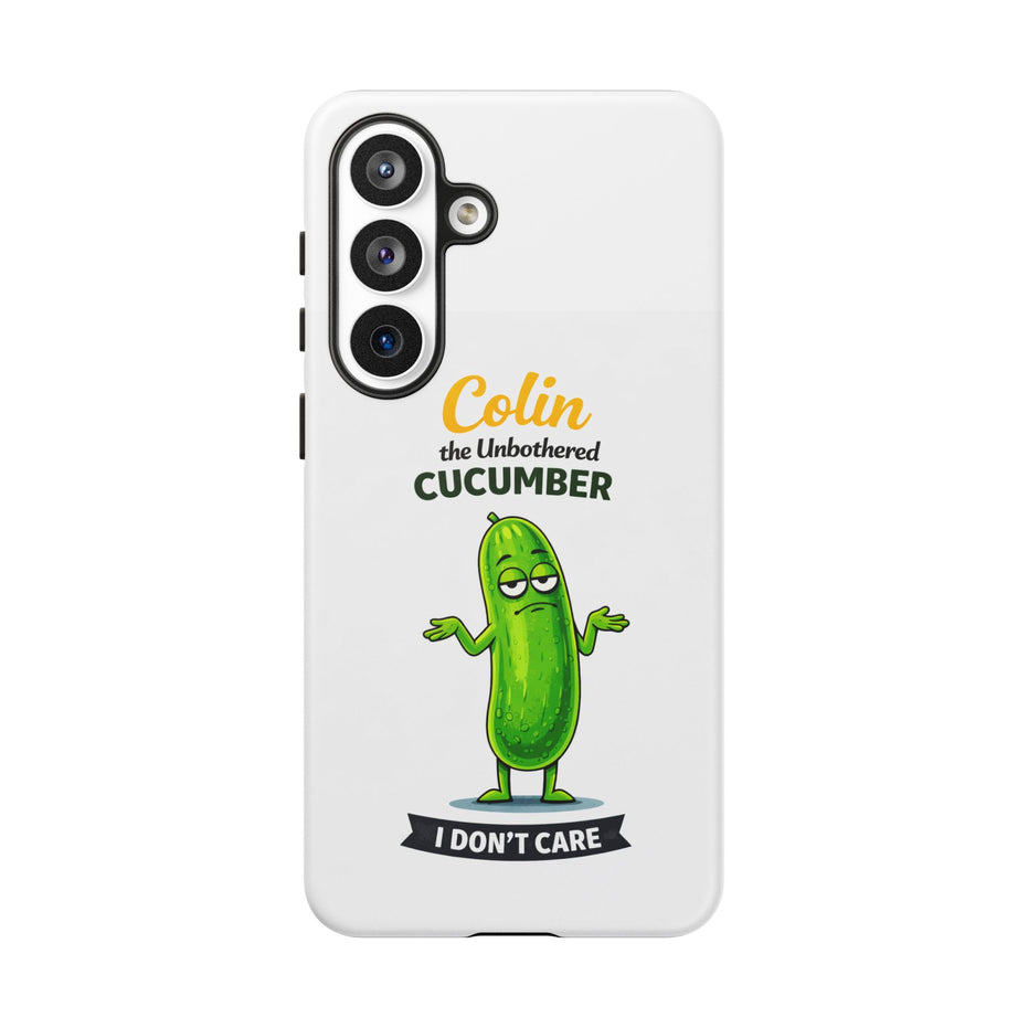 Colin the Unbothered Cucumber Phone Case — “I Don’t Care” Funny Cute Protective Case