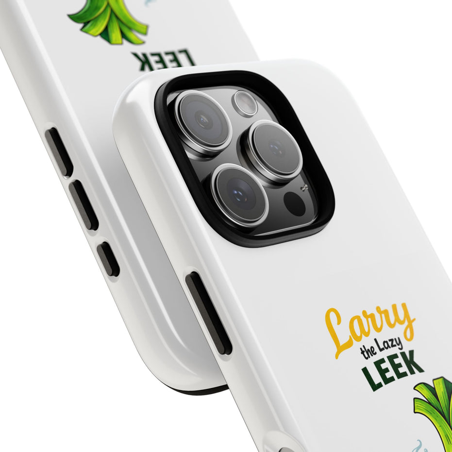 Cute 'Larry the Lazy Leek' Phone Case – Funny Vegetable Cartoon Tough Case, "Not Today"