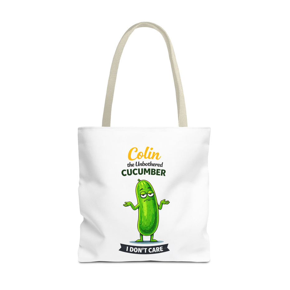 Colin the Unbothered Cucumber | Funny Vegetable Tote Bag