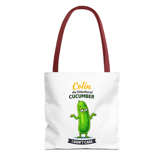 Colin the Unbothered Cucumber | Funny Vegetable Tote Bag