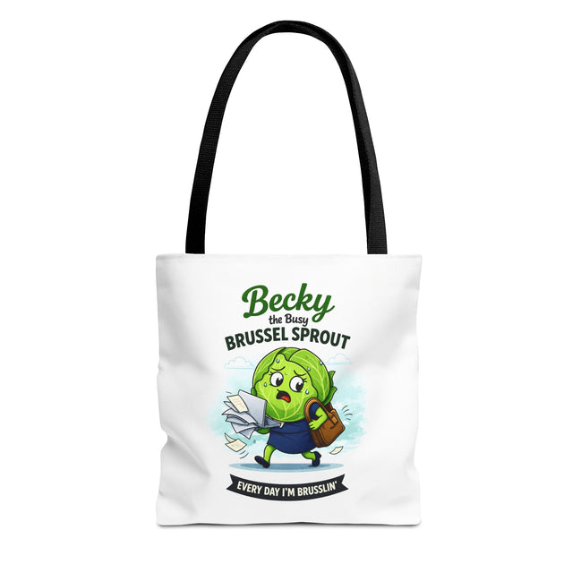 Becky the Busy Brussel Sprout | Funny Vegetable Tote Bag