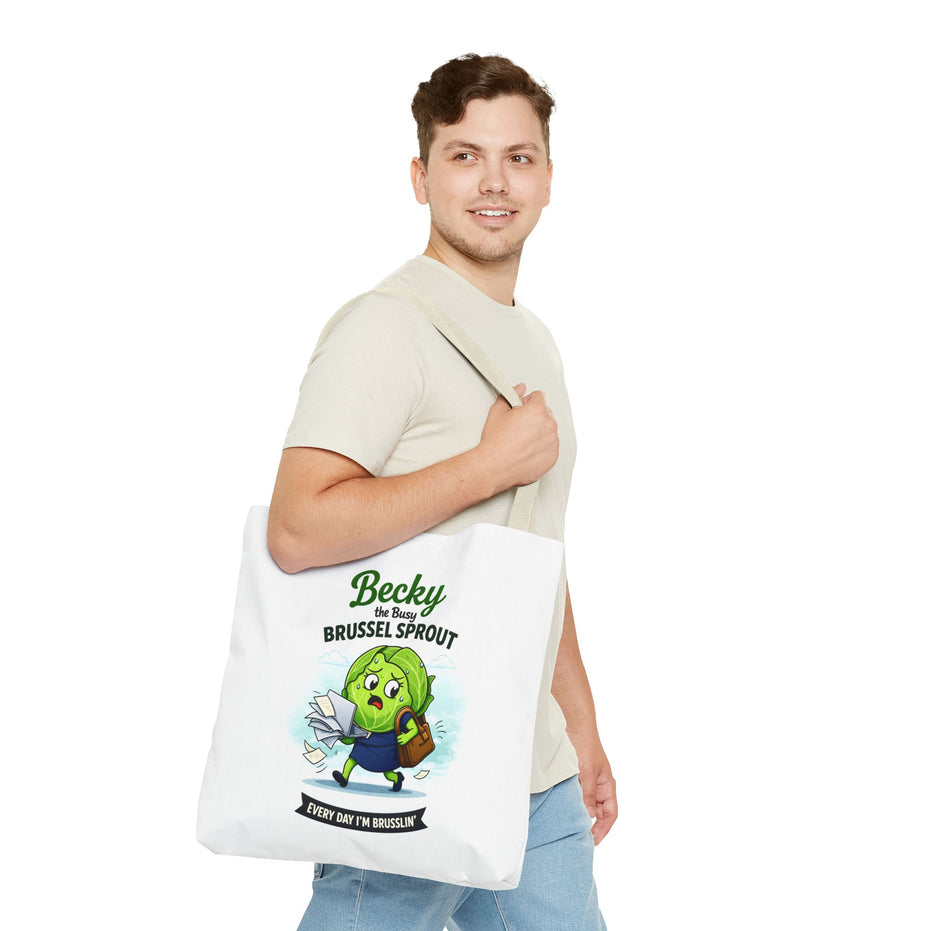 Becky the Busy Brussel Sprout | Funny Vegetable Tote Bag