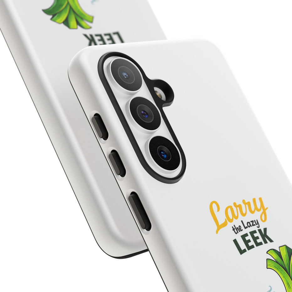 Cute 'Larry the Lazy Leek' Phone Case – Funny Vegetable Cartoon Tough Case, "Not Today"