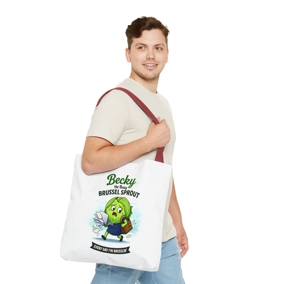 Becky the Busy Brussel Sprout | Funny Vegetable Tote Bag