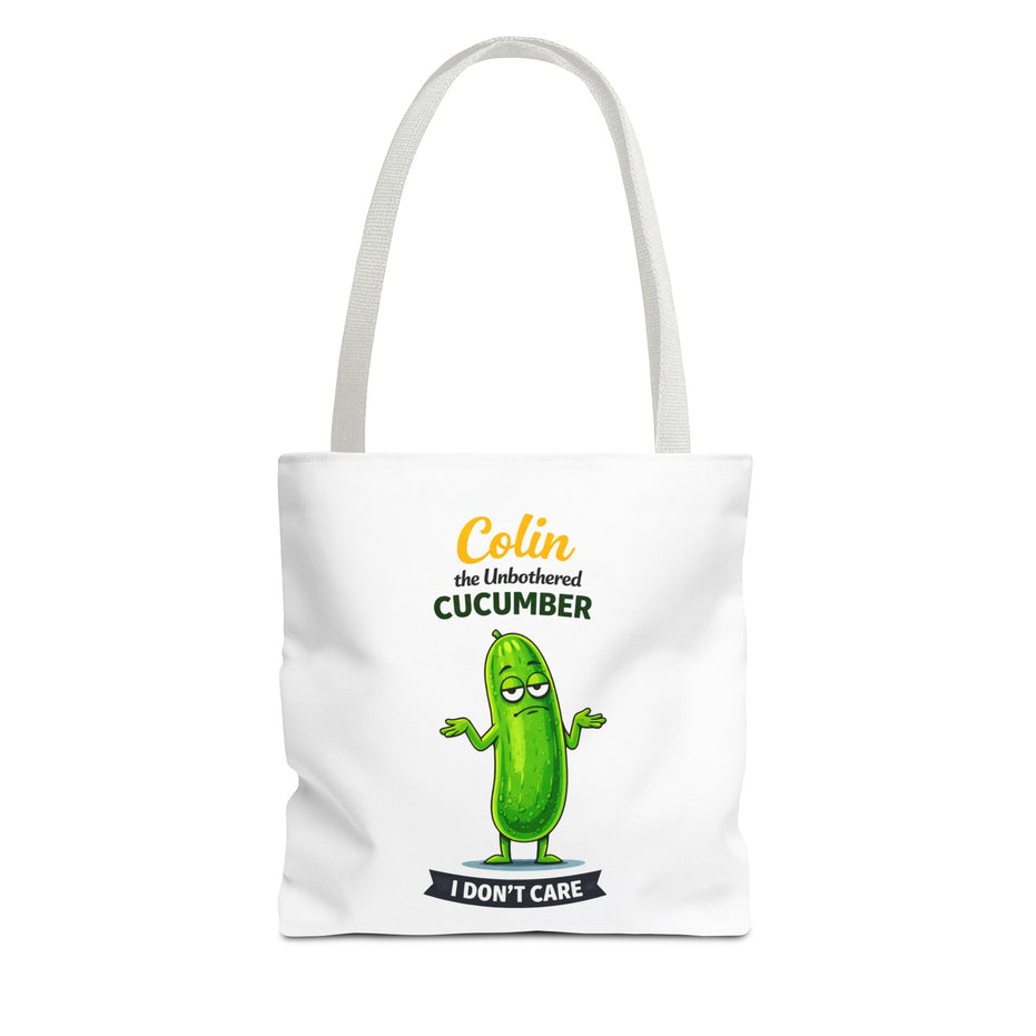 Colin the Unbothered Cucumber | Funny Vegetable Tote Bag