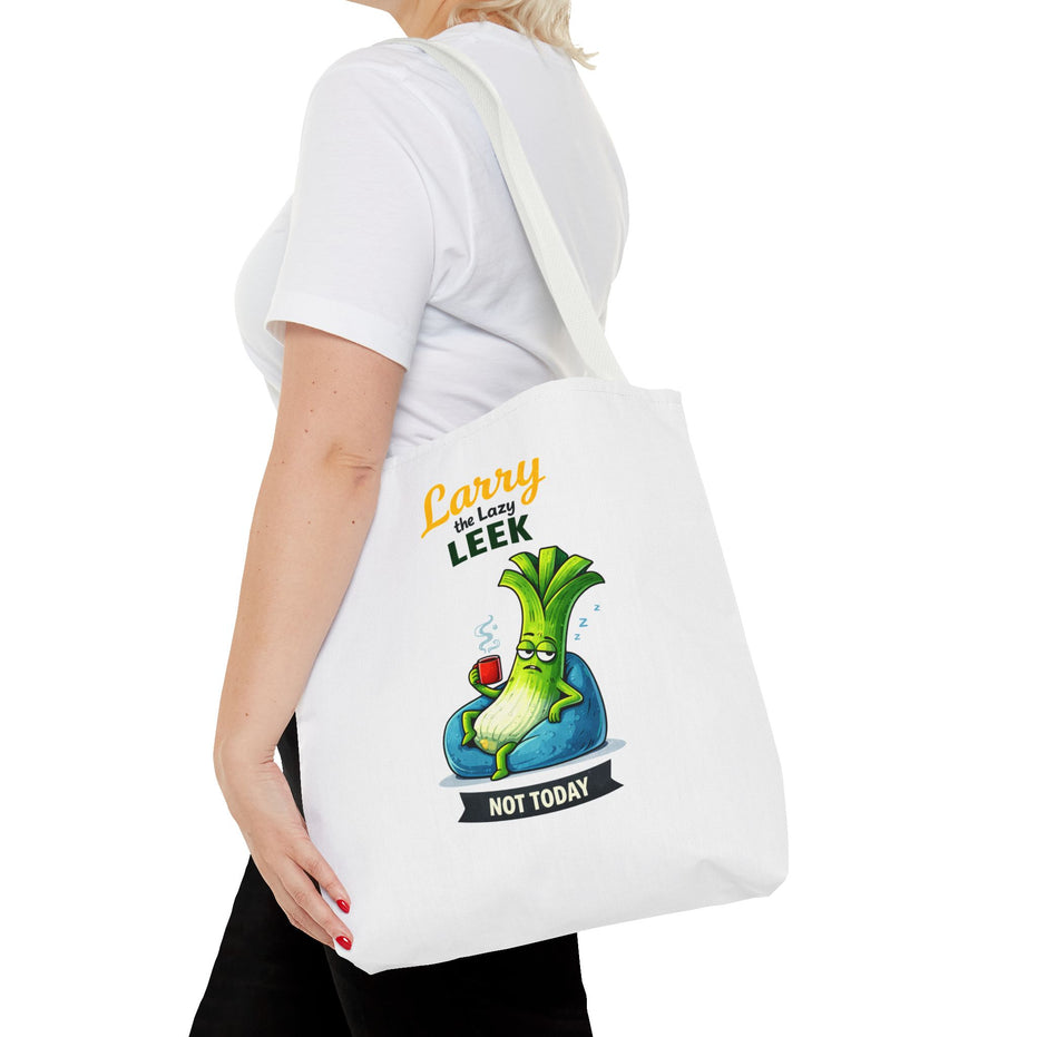 Larry the Lazy Leek | Funny Vegetable Tote Bag