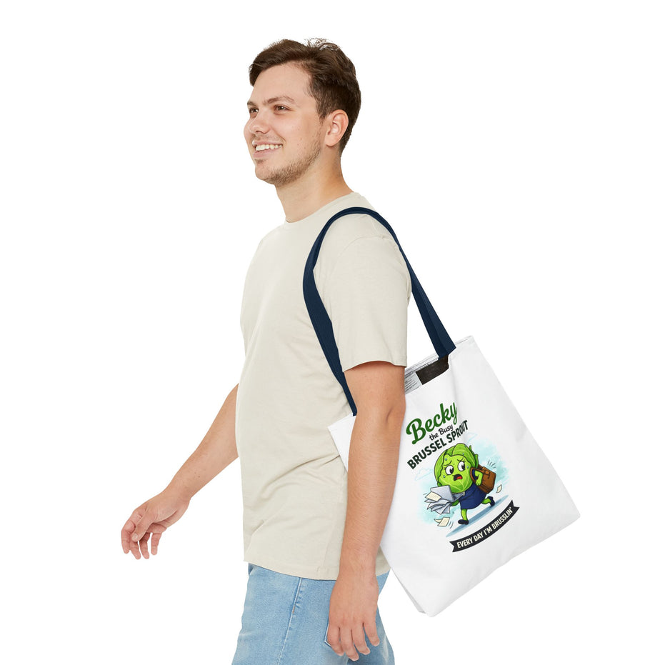 Becky the Busy Brussel Sprout | Funny Vegetable Tote Bag