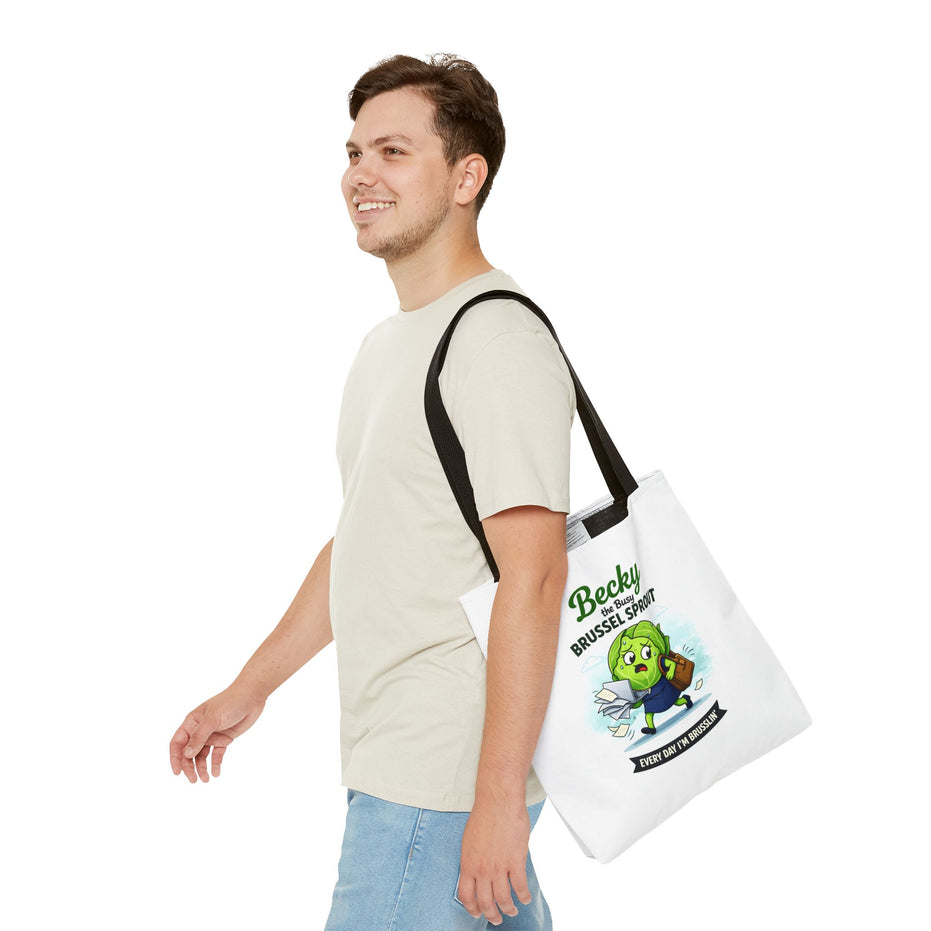 Becky the Busy Brussel Sprout | Funny Vegetable Tote Bag