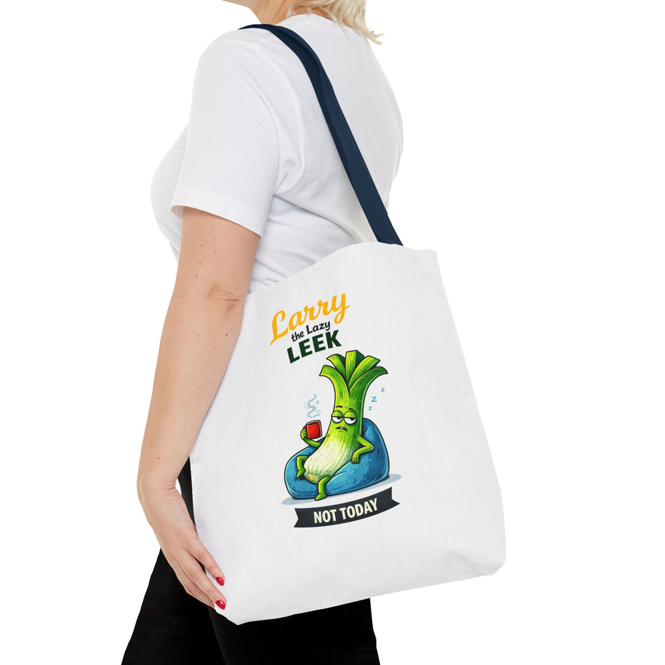 Larry the Lazy Leek | Funny Vegetable Tote Bag