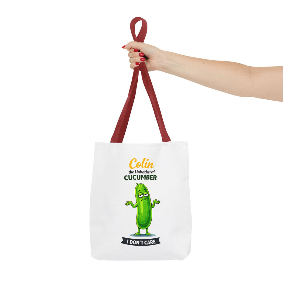 Colin the Unbothered Cucumber | Funny Vegetable Tote Bag