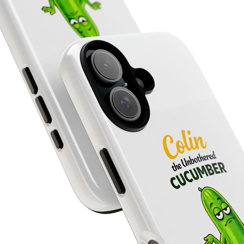 Colin the Unbothered Cucumber Phone Case — “I Don’t Care” Funny Cute Protective Case