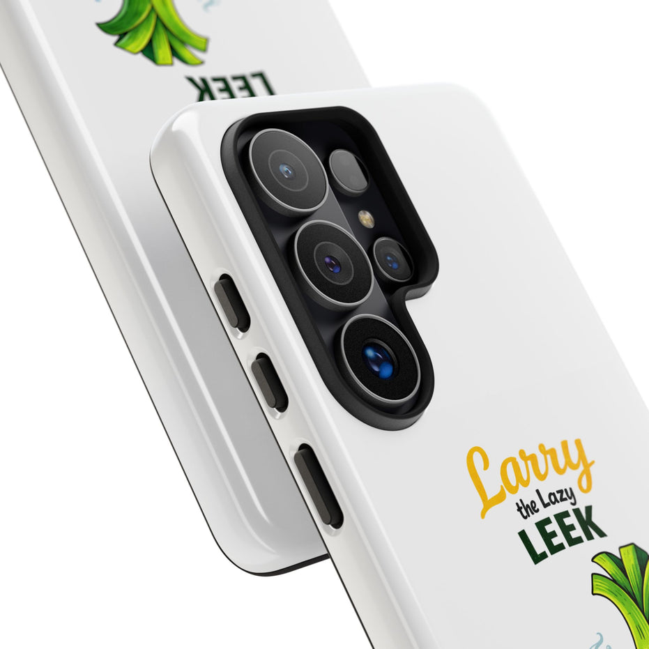 Cute 'Larry the Lazy Leek' Phone Case – Funny Vegetable Cartoon Tough Case, "Not Today"
