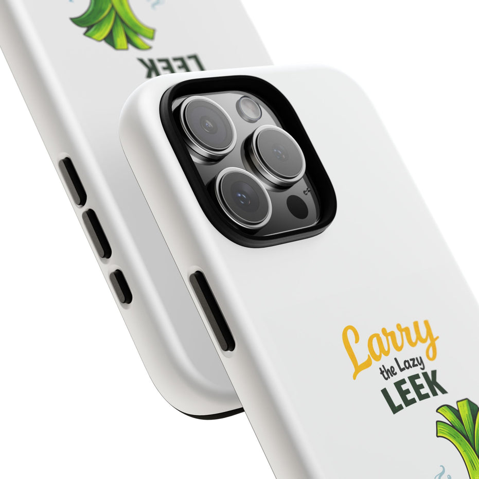 Cute 'Larry the Lazy Leek' Phone Case – Funny Vegetable Cartoon Tough Case, "Not Today"