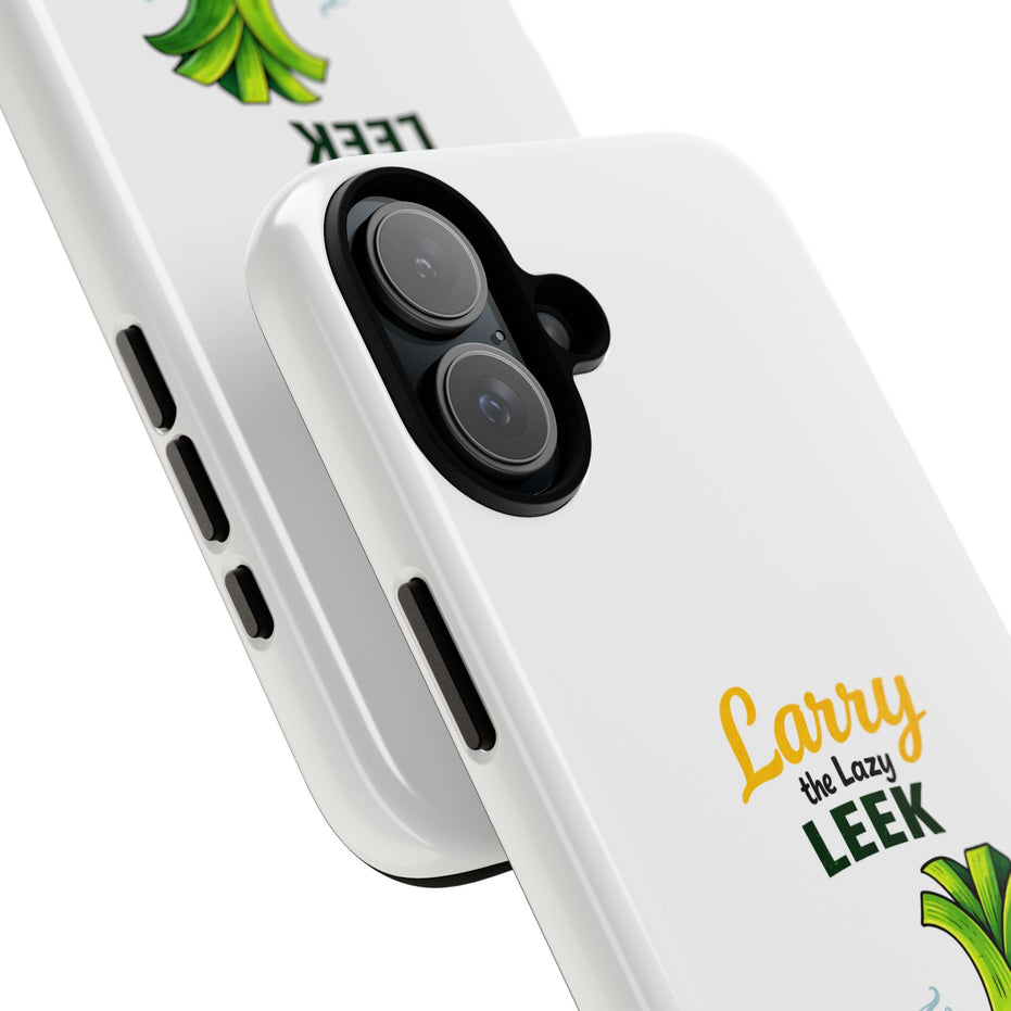 Cute 'Larry the Lazy Leek' Phone Case – Funny Vegetable Cartoon Tough Case, "Not Today"
