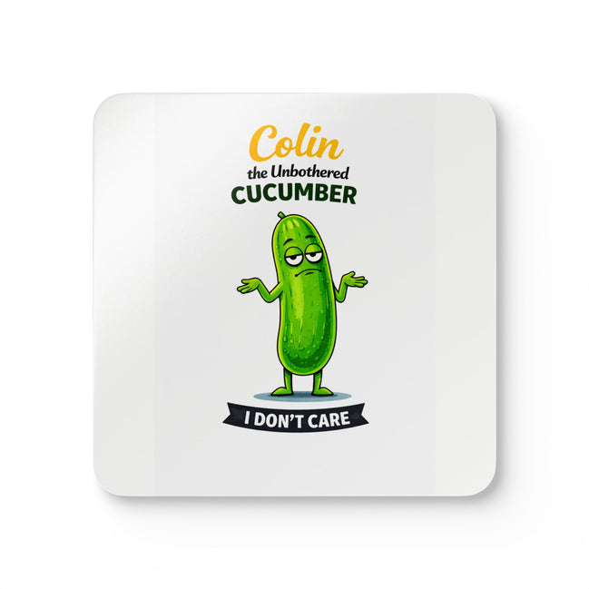 Colin the Unbothered Cucumber | Funny Vegetable Coaster Set