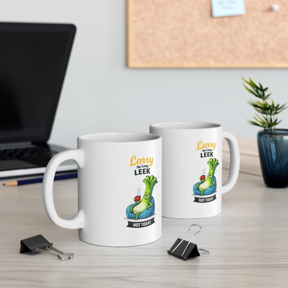 Larry the Lazy Leek | Funny Vegetable Mug