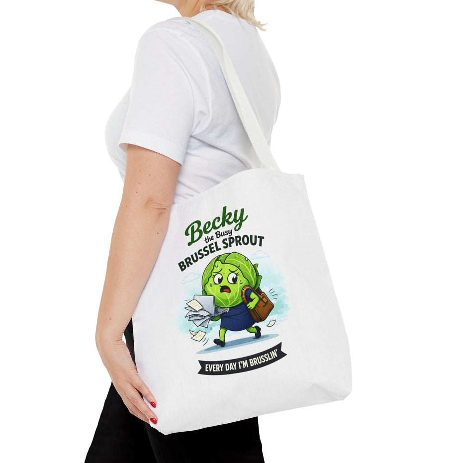 Becky the Busy Brussel Sprout | Funny Vegetable Tote Bag