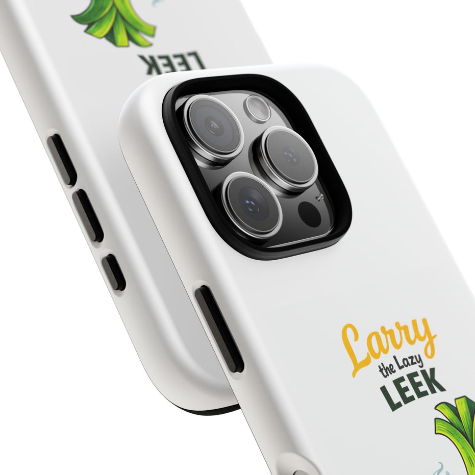 Cute 'Larry the Lazy Leek' Phone Case – Funny Vegetable Cartoon Tough Case, "Not Today"