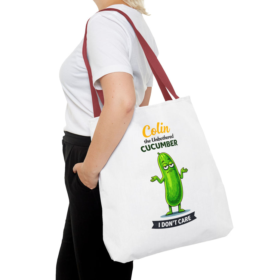 Colin the Unbothered Cucumber | Funny Vegetable Tote Bag