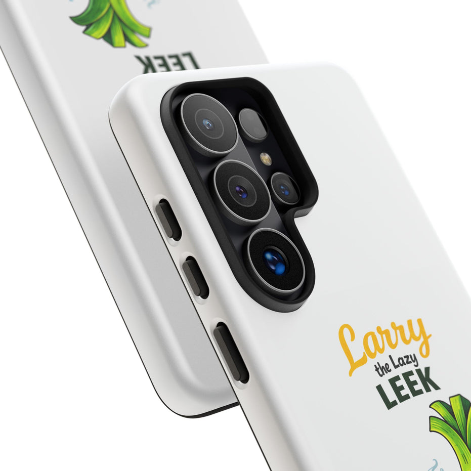 Cute 'Larry the Lazy Leek' Phone Case – Funny Vegetable Cartoon Tough Case, "Not Today"
