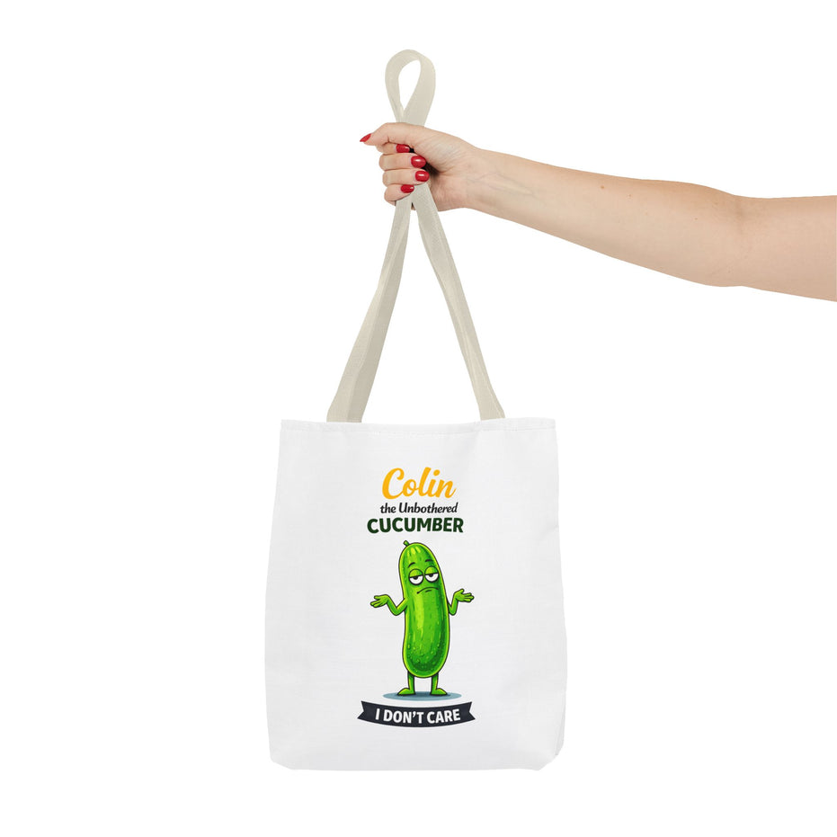 Colin the Unbothered Cucumber | Funny Vegetable Tote Bag