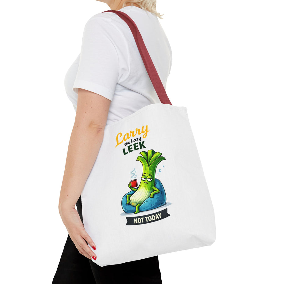 Larry the Lazy Leek | Funny Vegetable Tote Bag