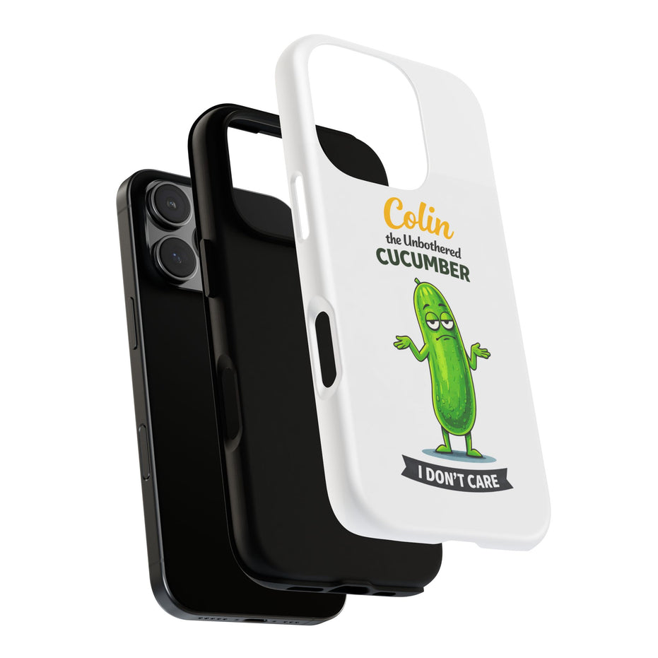 Colin the Unbothered Cucumber Phone Case — “I Don’t Care” Funny Cute Protective Case
