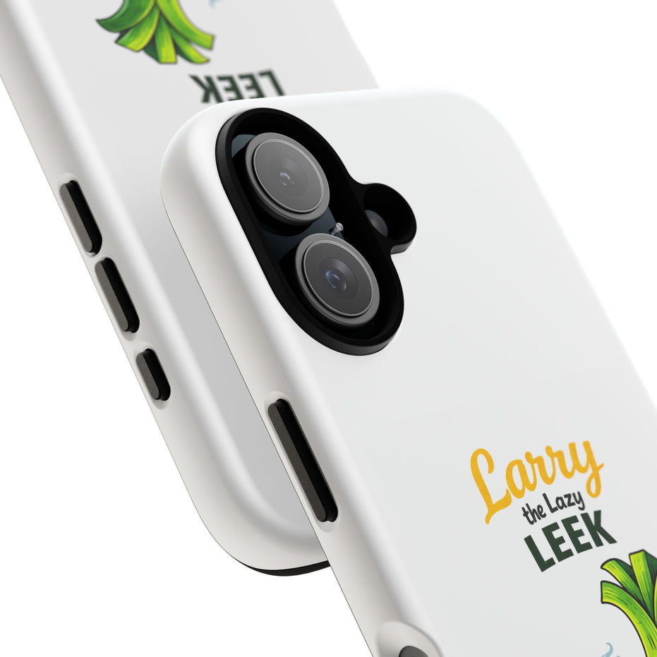 Cute 'Larry the Lazy Leek' Phone Case – Funny Vegetable Cartoon Tough Case, "Not Today"