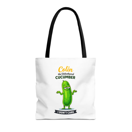 Colin the Unbothered Cucumber | Funny Vegetable Tote Bag