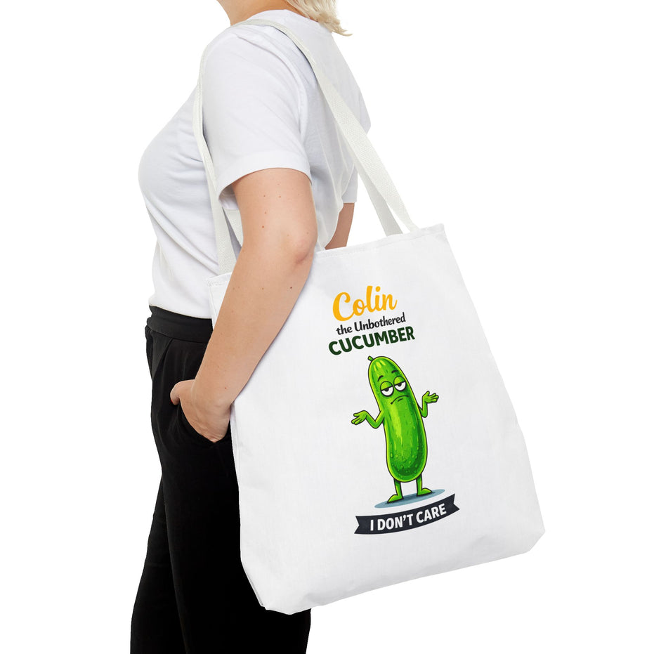 Colin the Unbothered Cucumber | Funny Vegetable Tote Bag