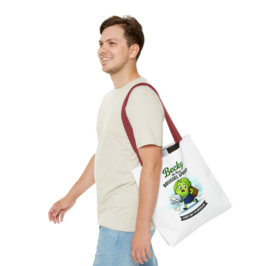 Becky the Busy Brussel Sprout | Funny Vegetable Tote Bag