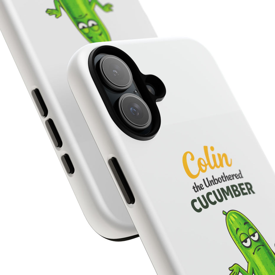 Colin the Unbothered Cucumber Phone Case — “I Don’t Care” Funny Cute Protective Case