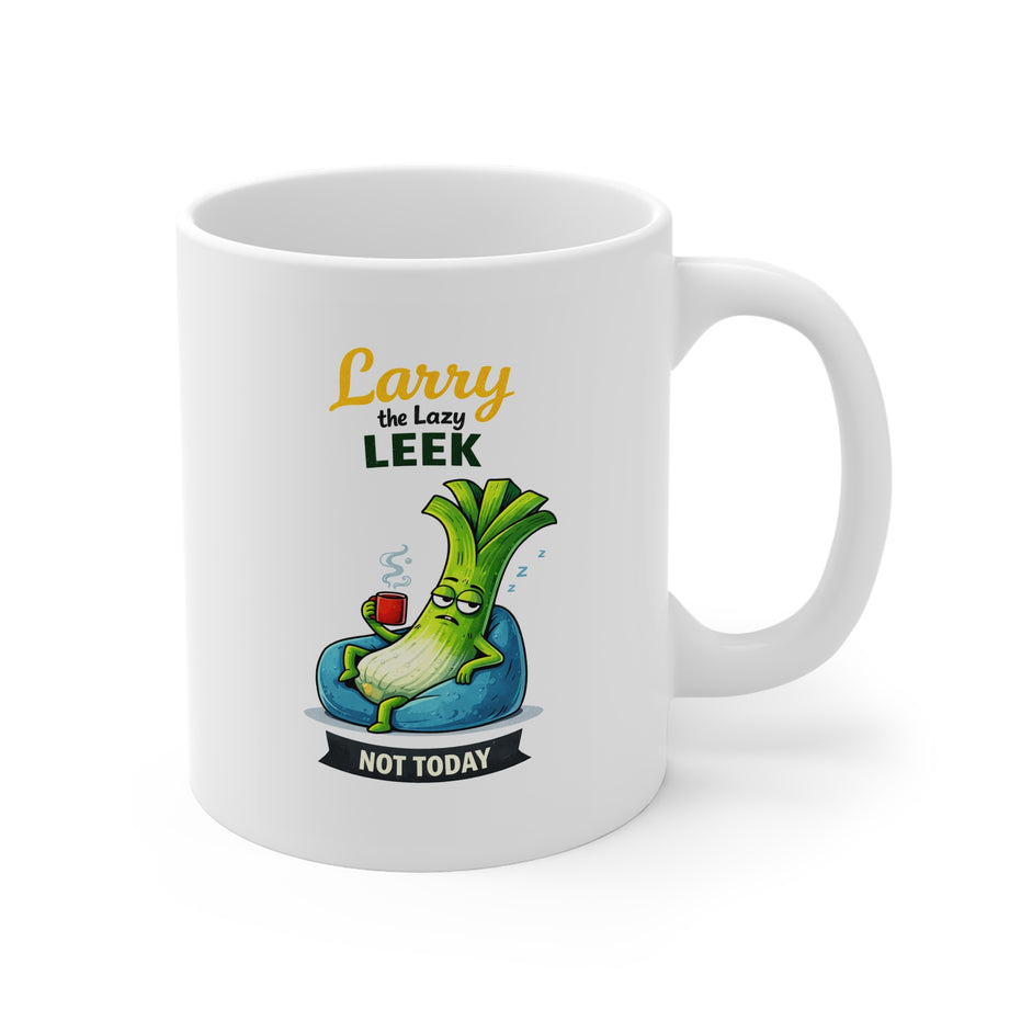 Larry the Lazy Leek | Funny Vegetable Mug